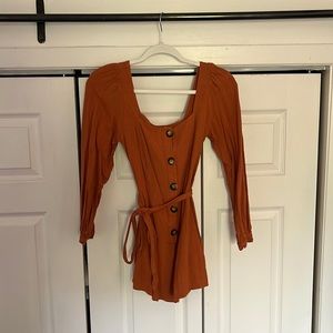 Only worn once! Burnt orange ASOS long sleeve romper